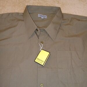 Maximos USA by R&B NWT Men's 3XL XXXL Long Sleeve Button Up Shirt Olive